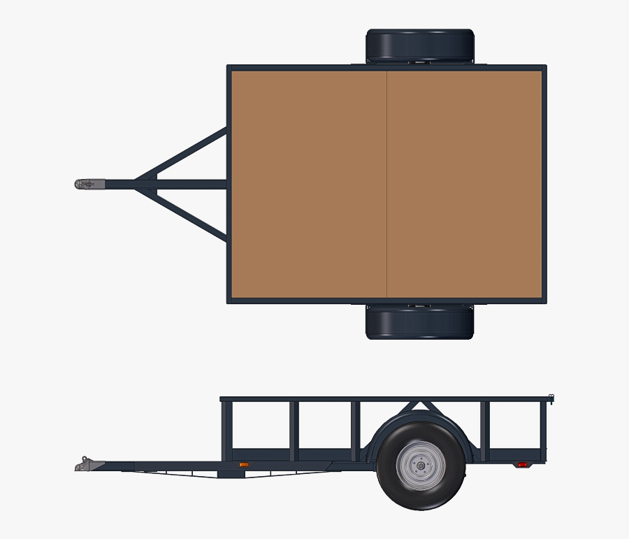 Plan Views Of The Trailer - Side View 5x8 Trailer, Transparent Clipart