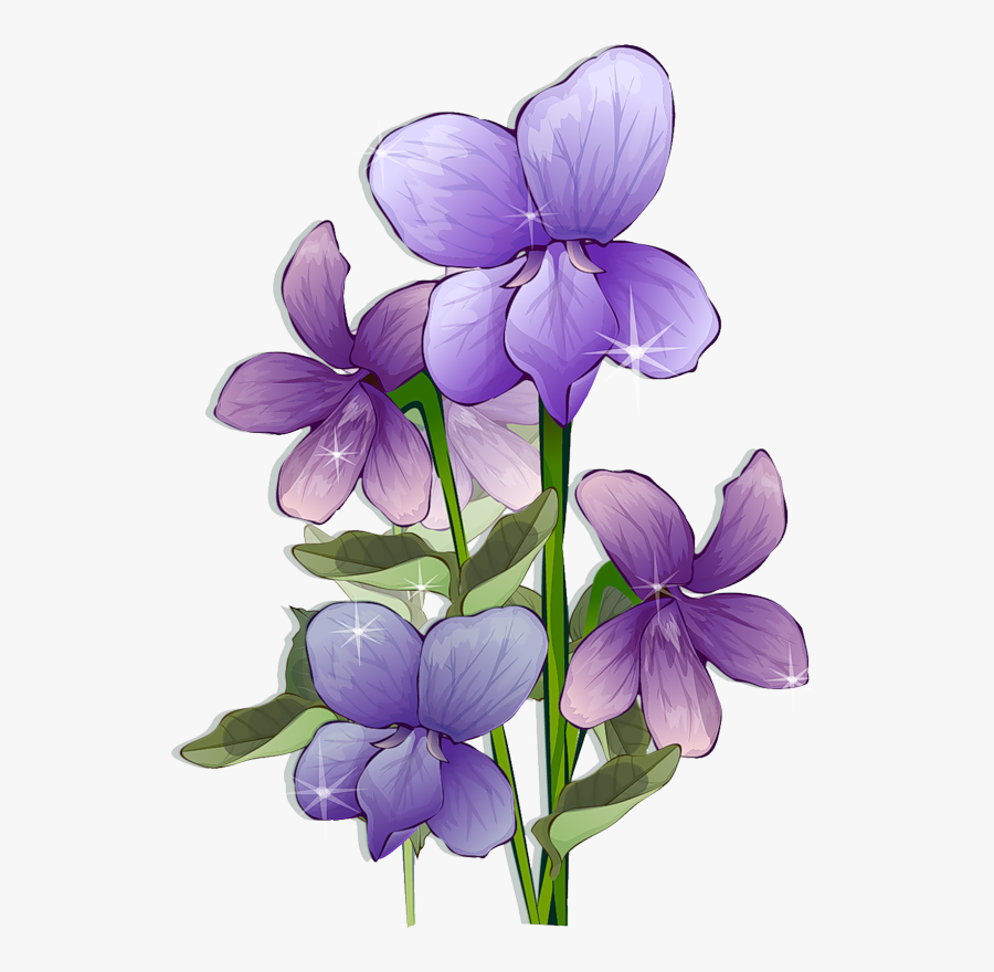 Transparent Clipart Biblioteka - Purple Anime Flowers Png, Transparent Clipart