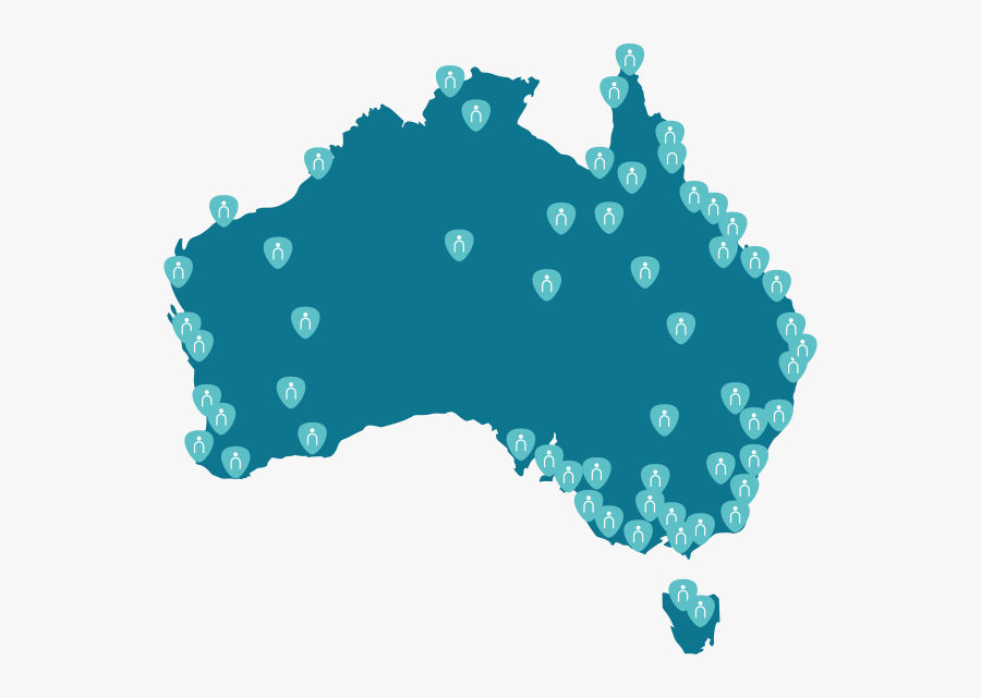 Map - Australia Map Red, Transparent Clipart
