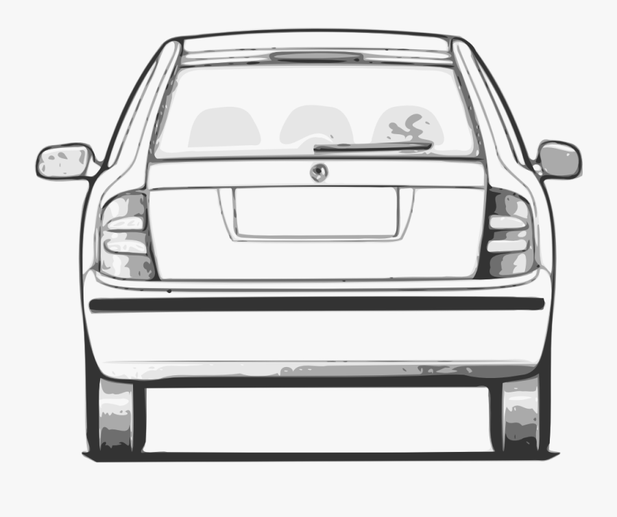 Car Back Side Drawing, Transparent Clipart