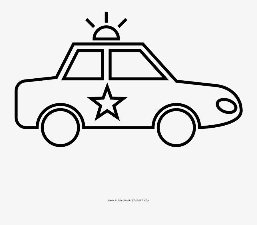 Police Car Coloring Page - Carro Depolicia Para Colorir, Transparent Clipart