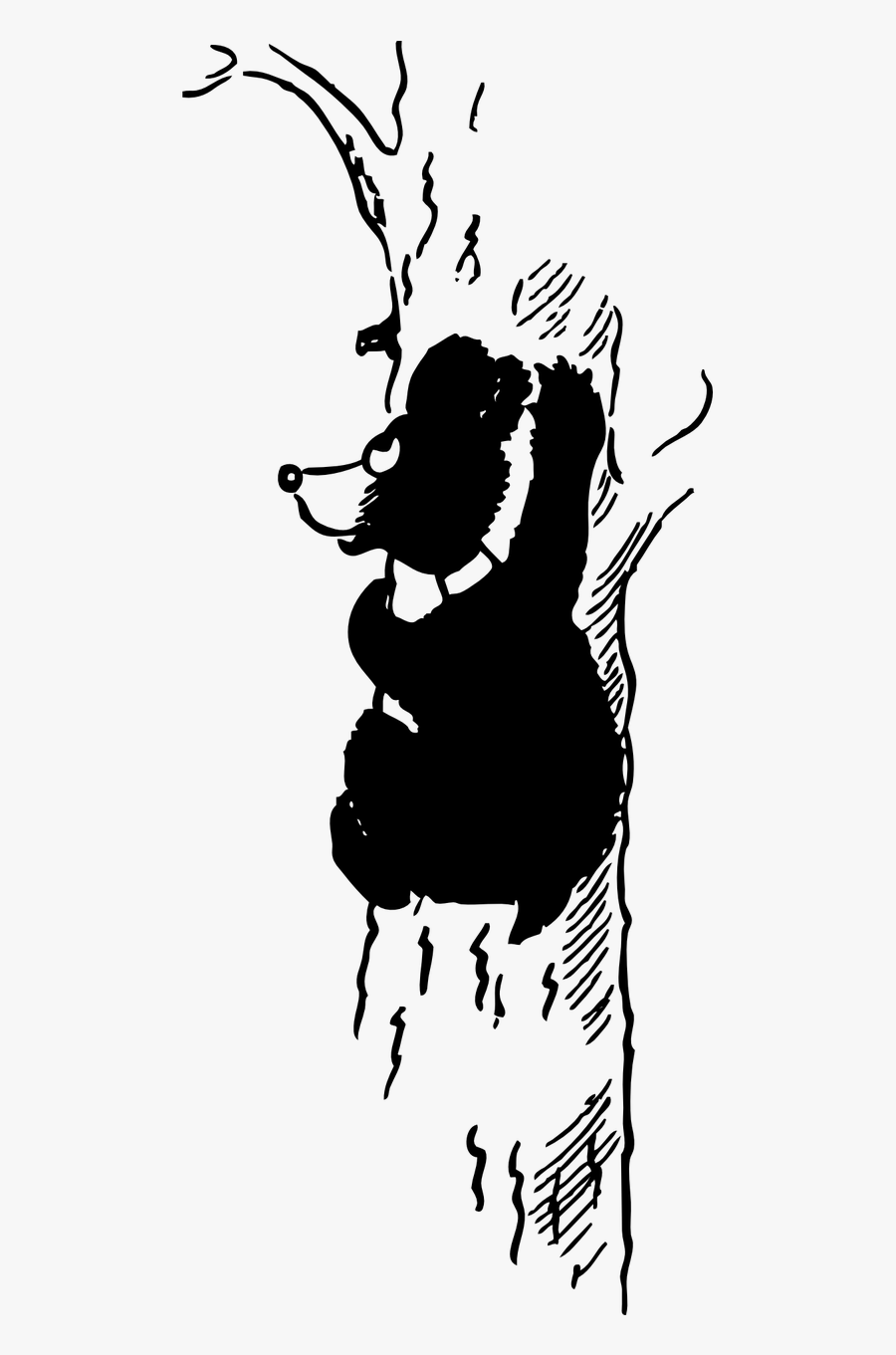 Bear Climbing Tree Free Picture - Bär Klettert Bär Auf Baum, Transparent Clipart