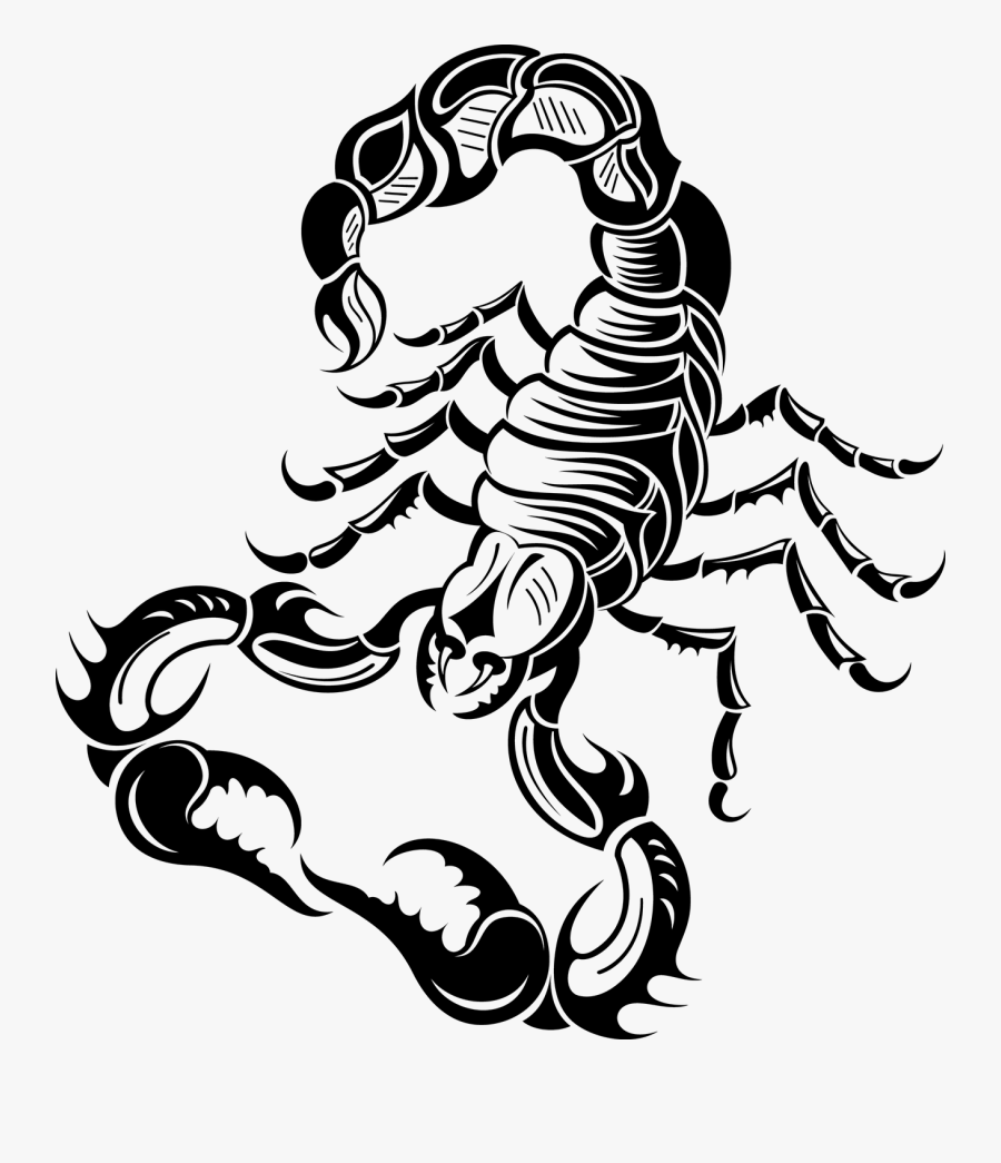 Clip Art Tattoo Transprent Png Free - Scorpion Drawing, Transparent Clipart