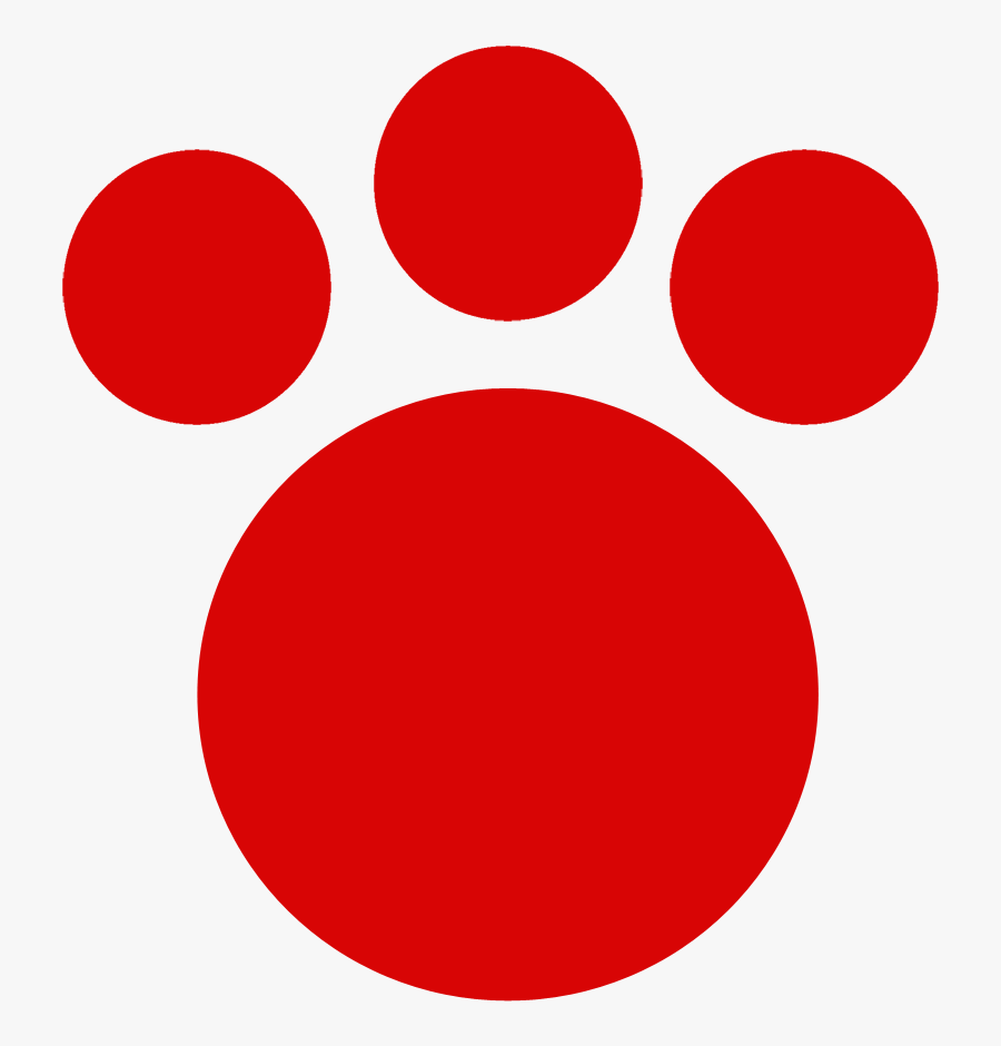 Red Heart Paw Print - Circle, Transparent Clipart