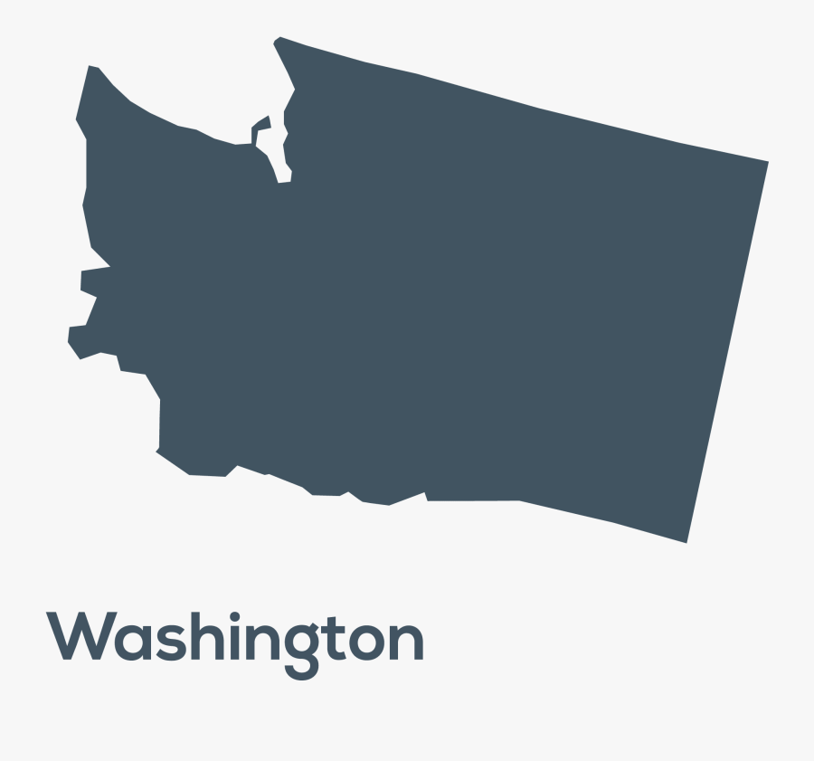 State Of Washington Map Black Png, Transparent Clipart