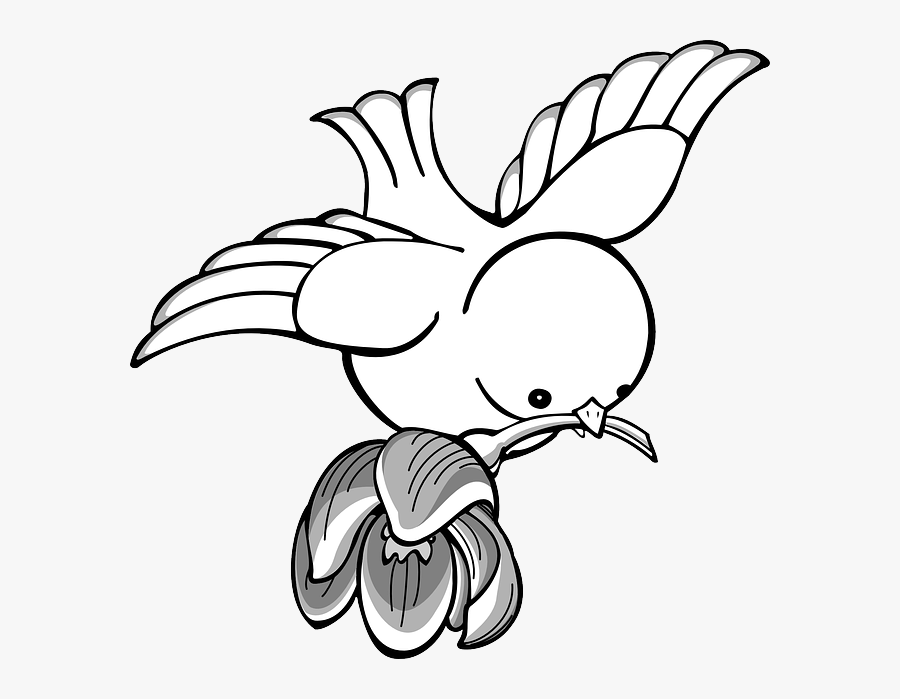 Flying Birds Clipart Png - Flying Cartoon Bird Drawing, Transparent Clipart