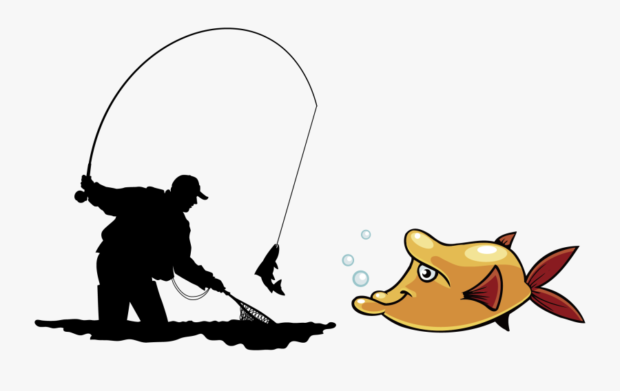 Angling Illustration Man - Silhueta Pescador Png, Transparent Clipart