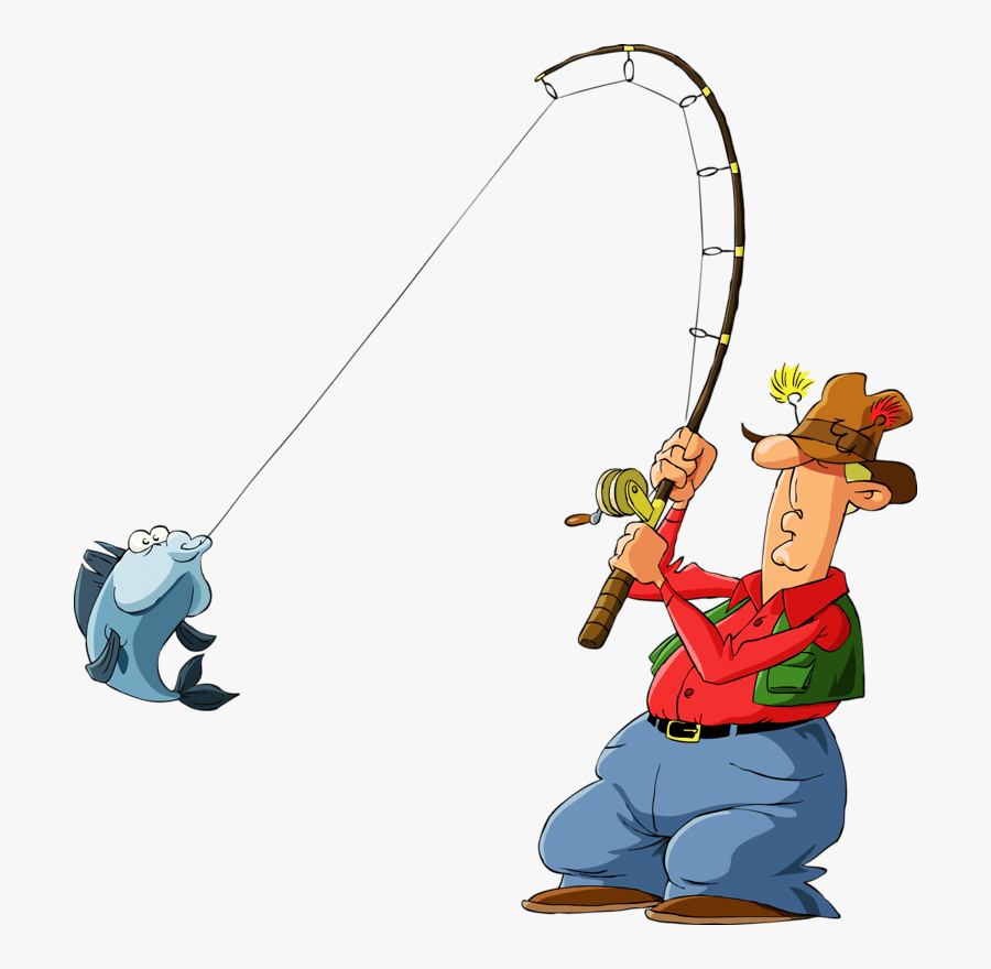 Cartoon Man Fishing Png, Transparent Clipart