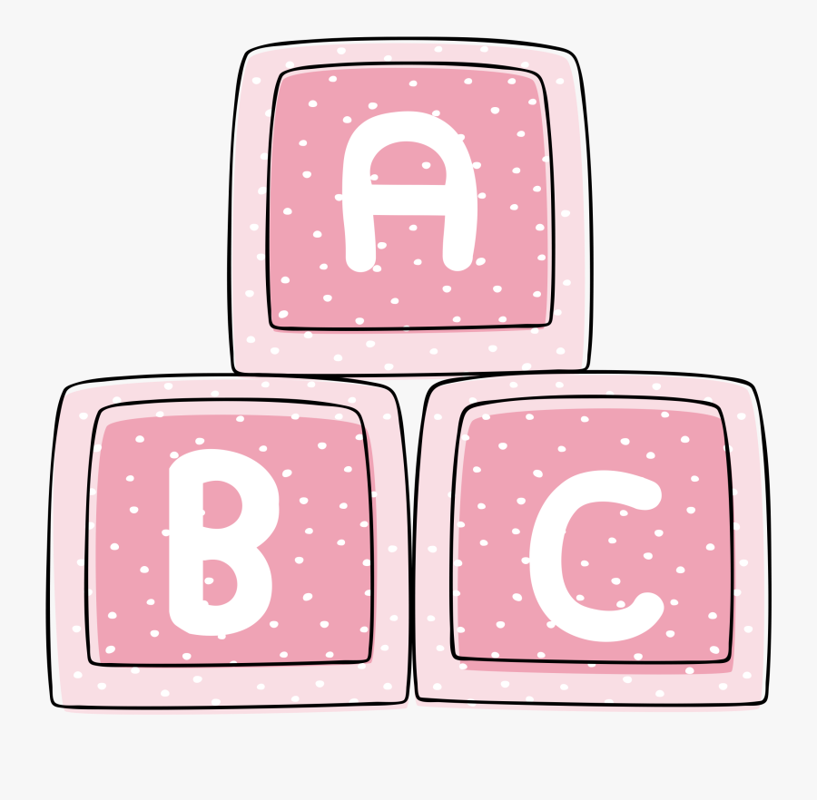 Pink Baby Blocks Clipart, Transparent Clipart