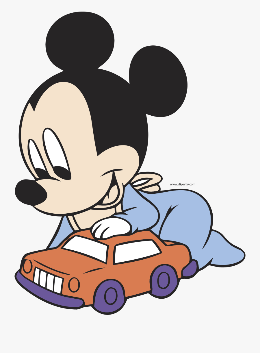 Baby Png Clipartly Comclipartly - Baby Mickey Mouse With Car, Transparent Clipart