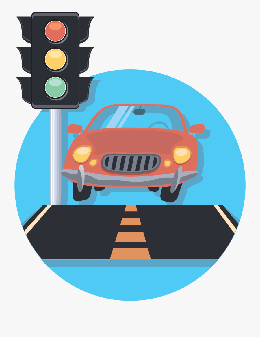 And Traffic Light Icon - Car At Traffic Light, Transparent Clipart