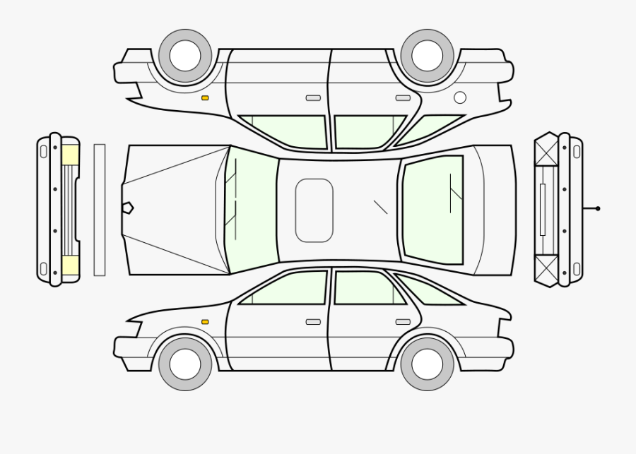 Car Diagram Clip Art 101 Clip Art Banner Black And - Car Diagram For Damage, Transparent Clipart