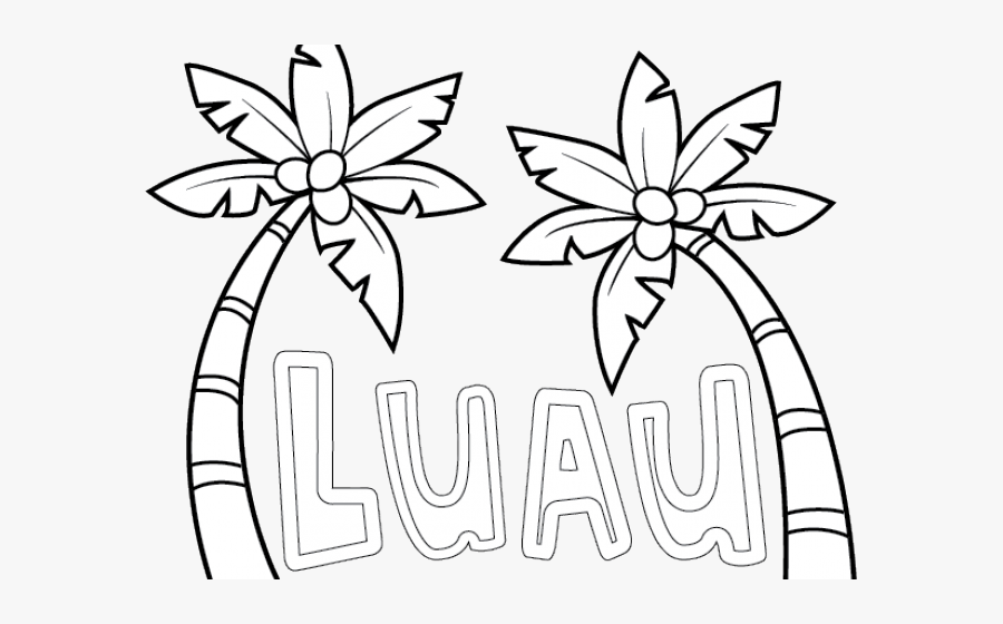 Free Luau Clipart - Coconut Tree Clipart Black And White, Transparent Clipart