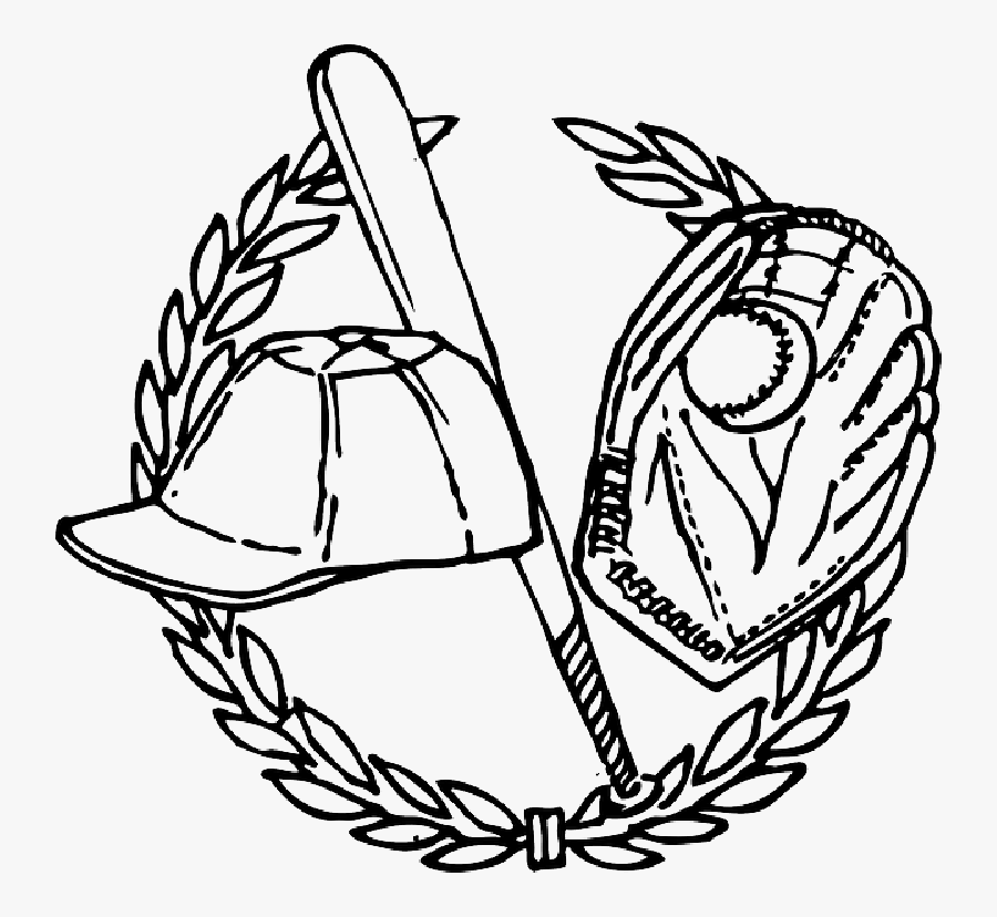 Bat, Black, White, Recreation, Cartoon, Free, Sports - Black And White Baseball Clipart, Transparent Clipart