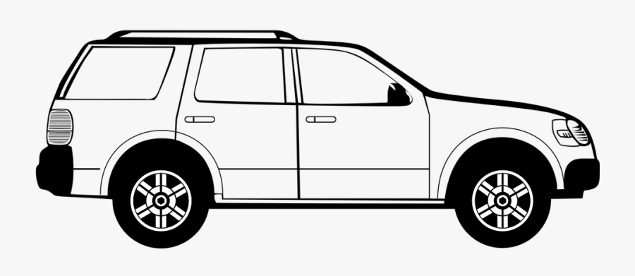 Suv Vehicle Suburban - Car Clipart Black And White, Transparent Clipart
