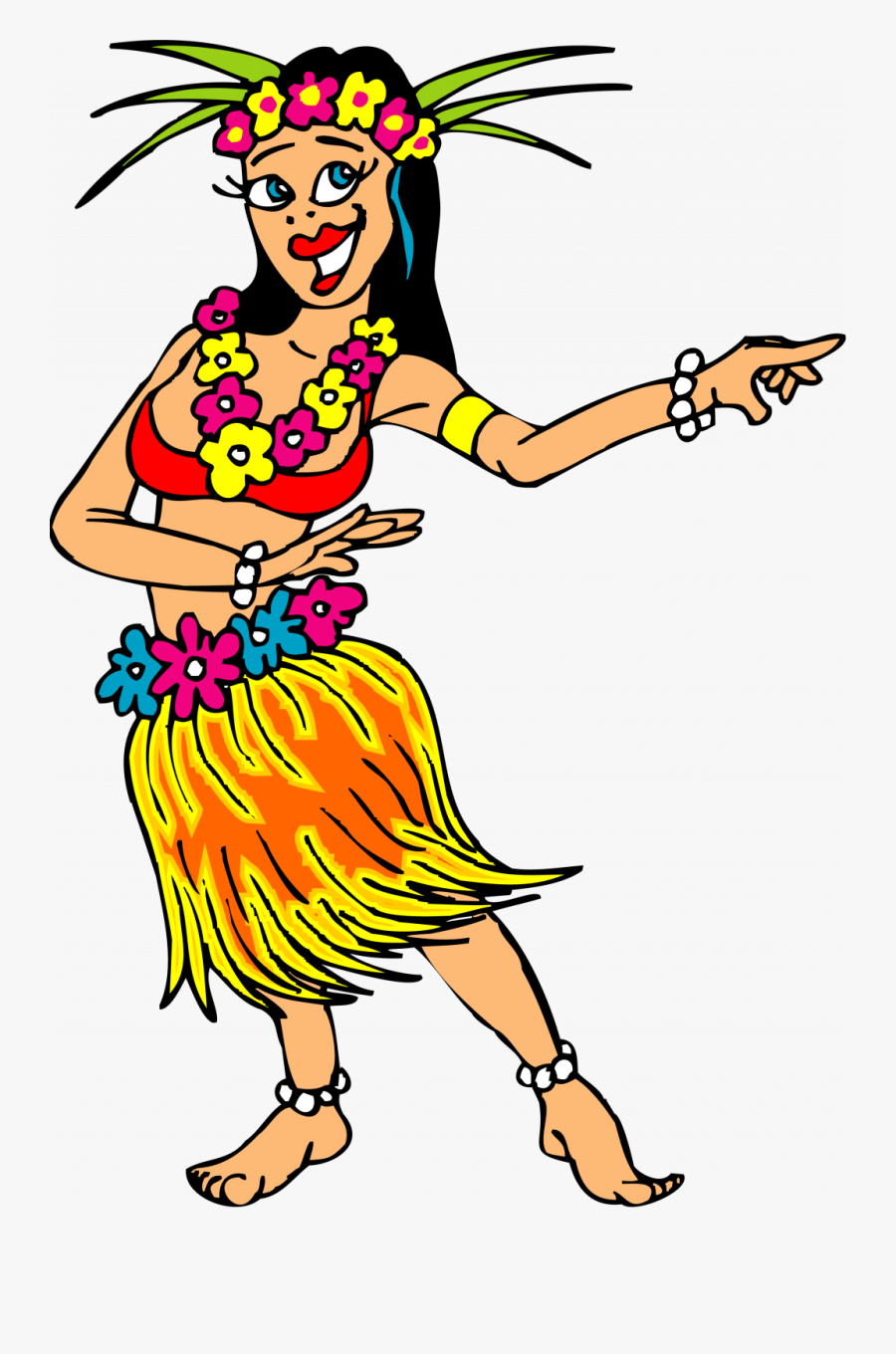Best Smiling Hawaiian Dancers - Hawaiian Clip Art, Transparent Clipart