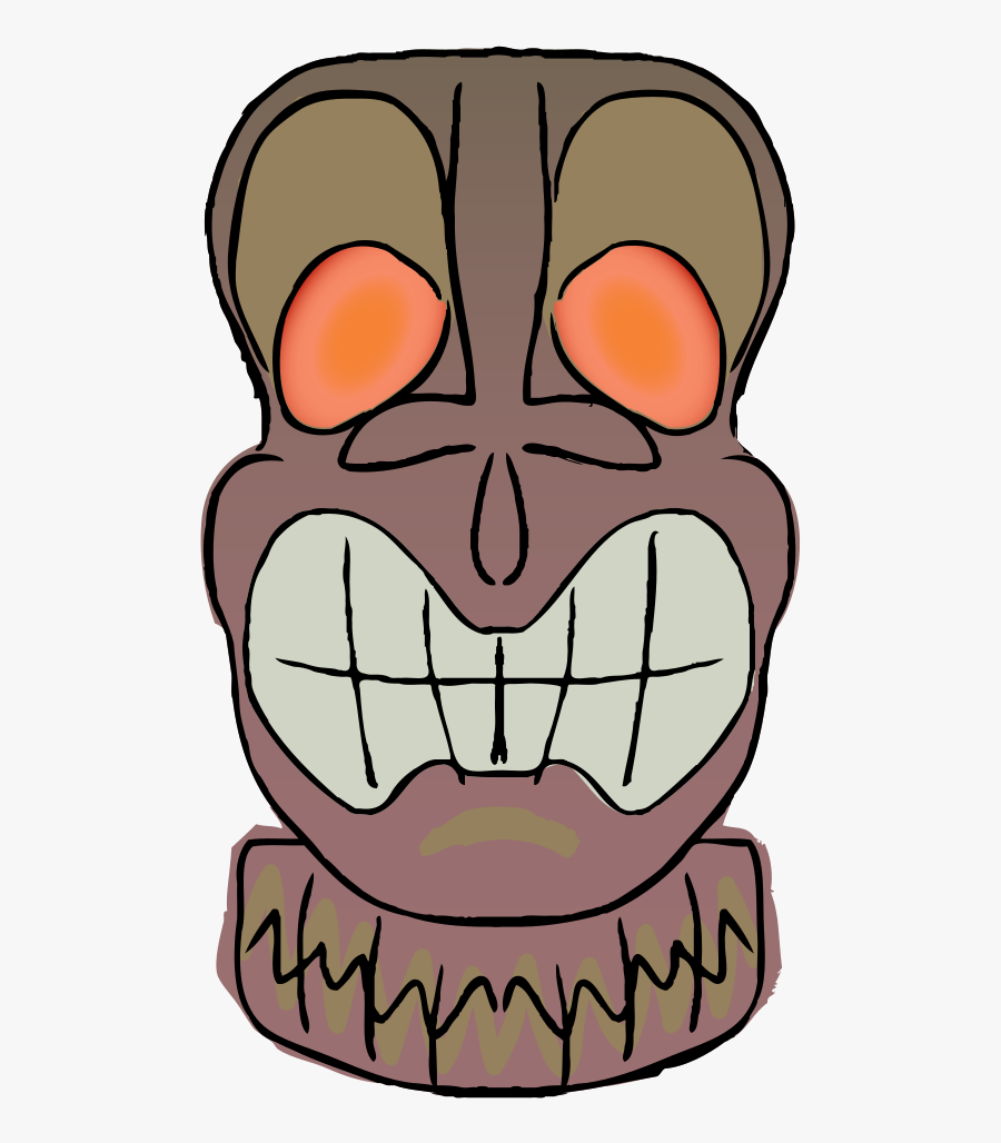 Clipart - Green Tiki - Luau Tiki Cartoon, Transparent Clipart