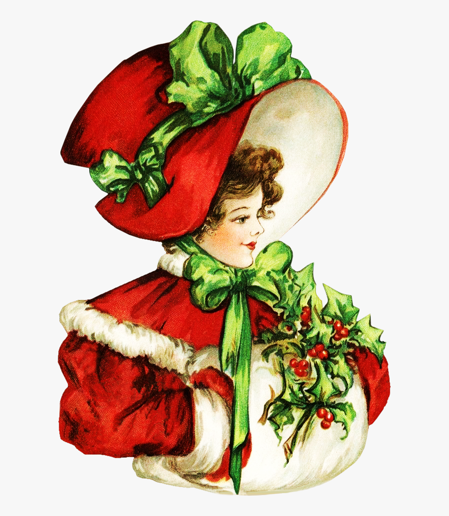 Victorian Christmas Beauty Clipart - Clip Art Victorian Christmas, Transparent Clipart
