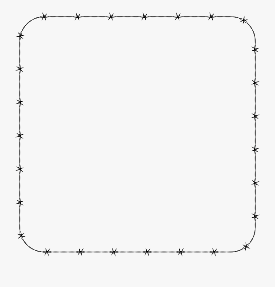 Barbed Wire Rounded Square Frame Border Icons Png - Line Art, Transparent Clipart