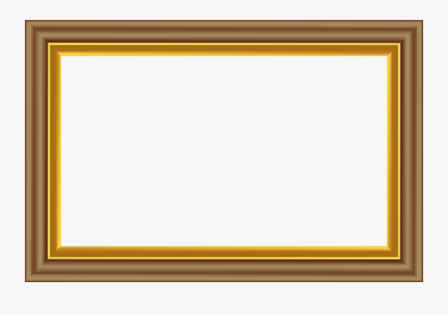 Gold Frame Clip Art - Wooden Picture Frame Clipart, Transparent Clipart