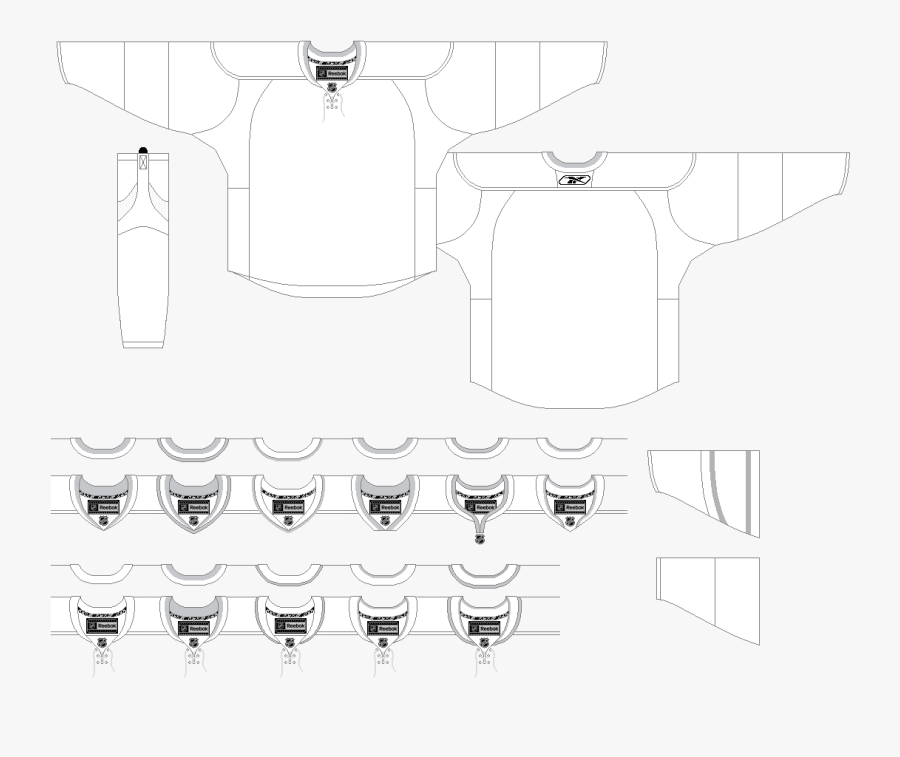 Bedge League Nhl National Uniform Hockey Template Clipart - Reebok Edge Jersey Template, Transparent Clipart