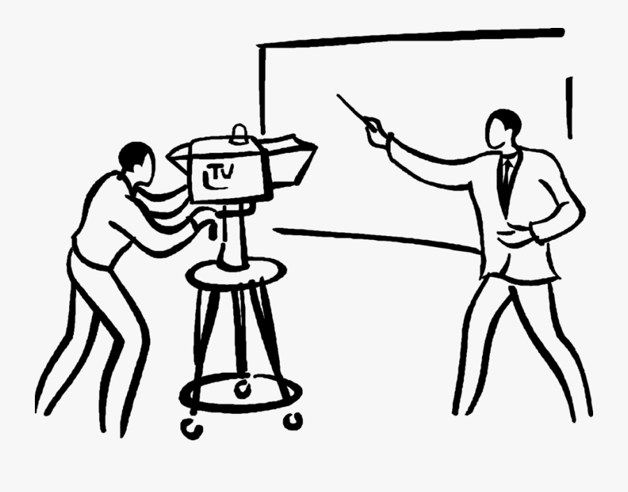 Television Broadcast News In Studio Vector Image - Reporter Clipart In Black And White, Transparent Clipart