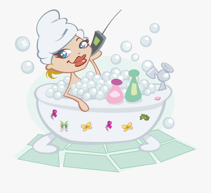 Clip Art Bath Bomb Clipart - Woman In Bubble Bath Clipart, Transparent Clipart