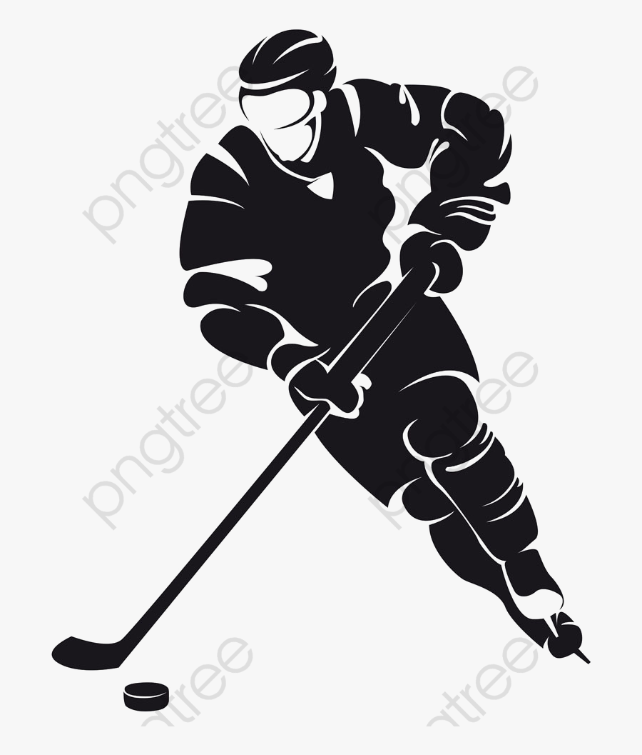 Ice Hockey Equipment - Clipart Hockey Player Silhouette, Transparent Clipart