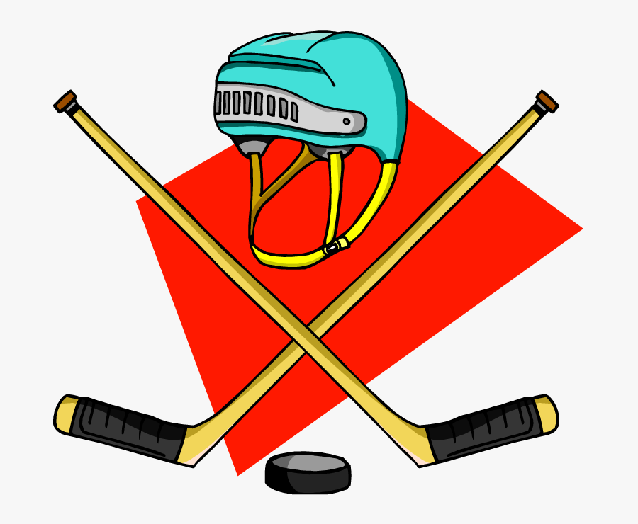 Hockey Fundraising Art Ideas - Hockey Sticks Crossed With Puck, Transparent Clipart