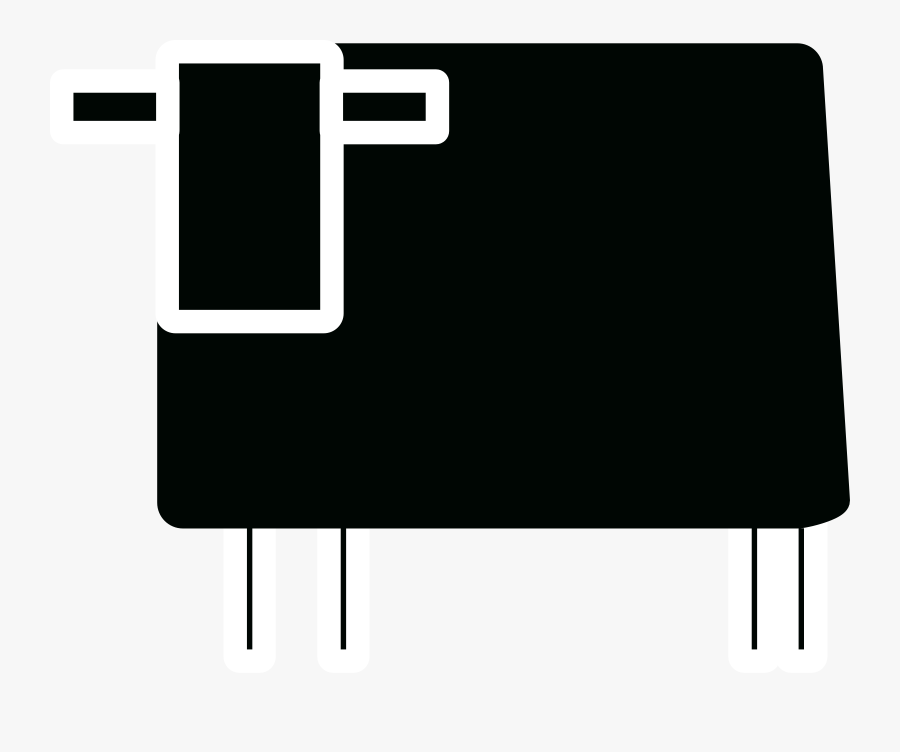 Black Square Cow Vector Clipart Image, Transparent Clipart