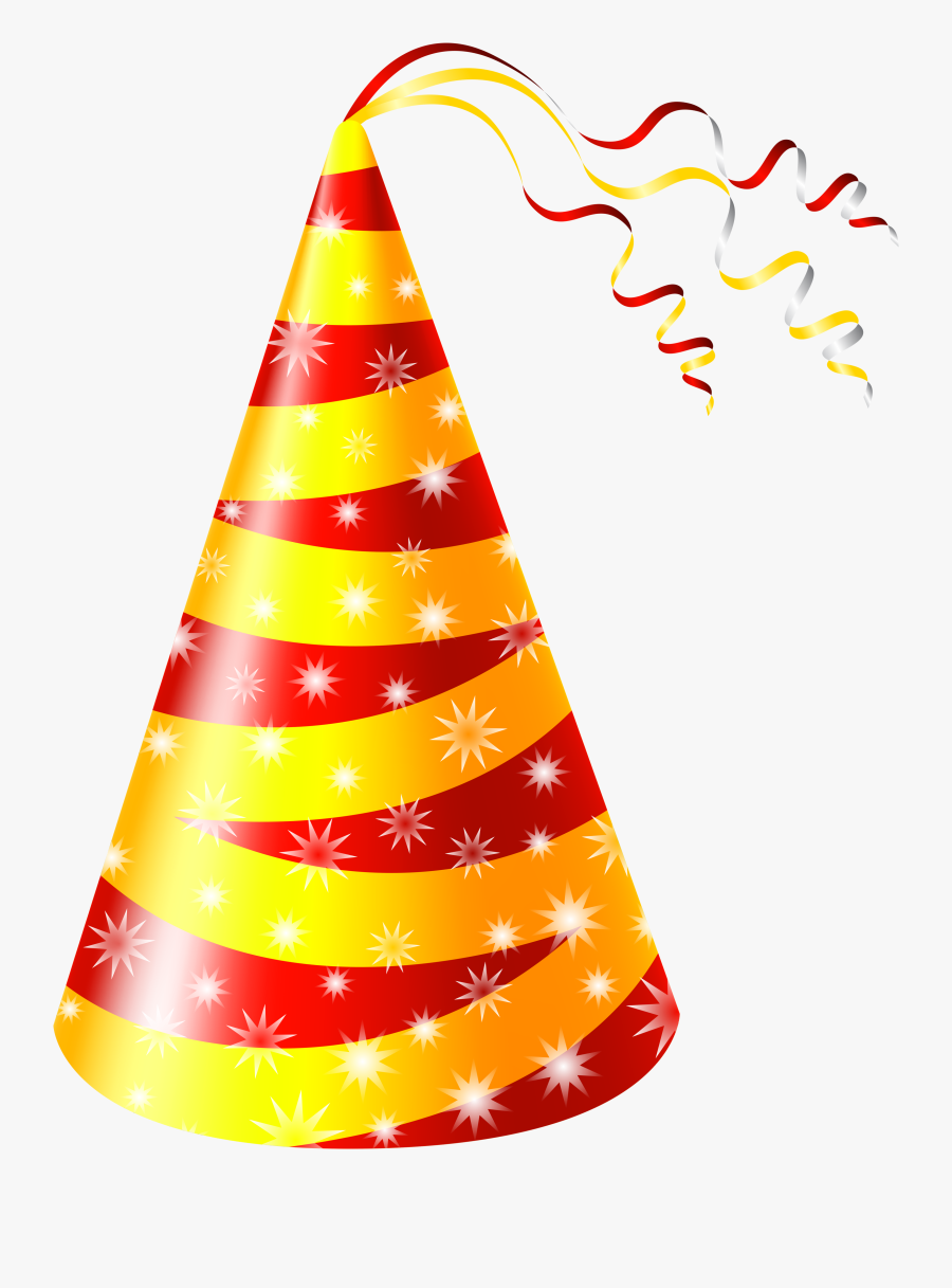 Birthday Hat Yellow And Red Party Hat Clipart Image - Happy Birthday Cap Png, Transparent Clipart