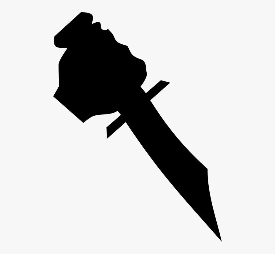 Silhouette,weapon,cold Weapon - Knife Silhouette Transparent, Transparent Clipart