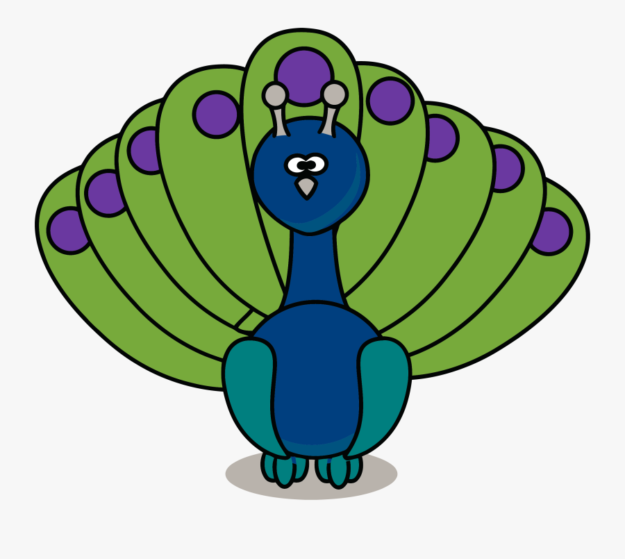 Transparent Peacock Clipart - Peacock Cartoon Png, Transparent Clipart