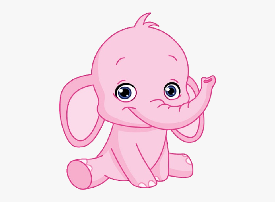 Elephant Cartoon Clip Art - Baby Elephant Clipart Pink, Transparent Clipart
