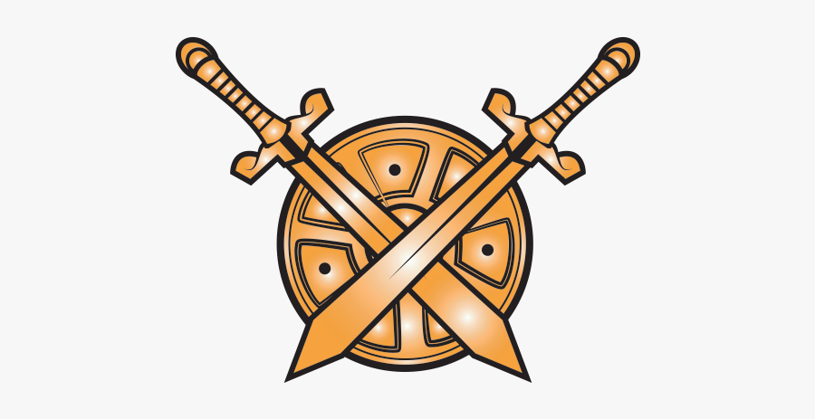 Symbol,cold Weapon,artwork - Sword And Shield Drawing, Transparent Clipart