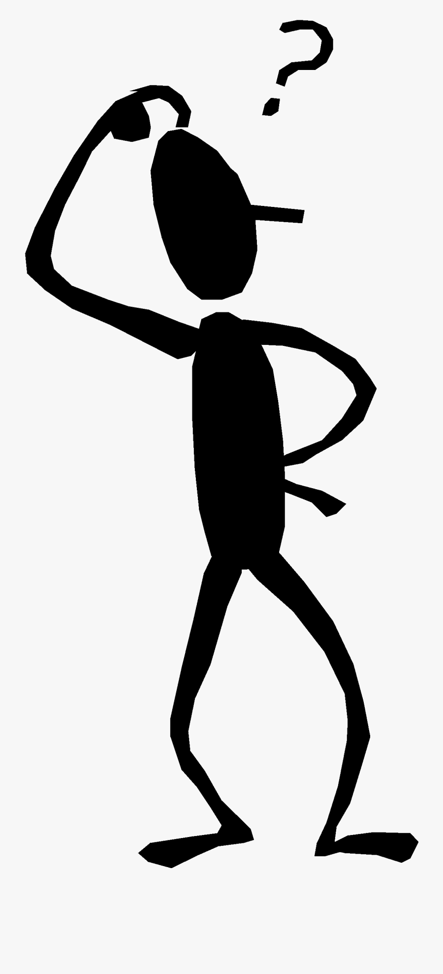 Stick Figure Cartoon Question Mark Clip Art - Question Mark Stick Figure, Transparent Clipart