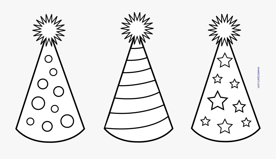 Clip Art Birthday Hat Clipart Black And White, Transparent Clipart