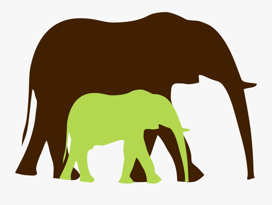Elephant, Jumbo, Elephant Baby, Wildlife, Baby Elephant - Baby Mom Elephant Png, Transparent Clipart