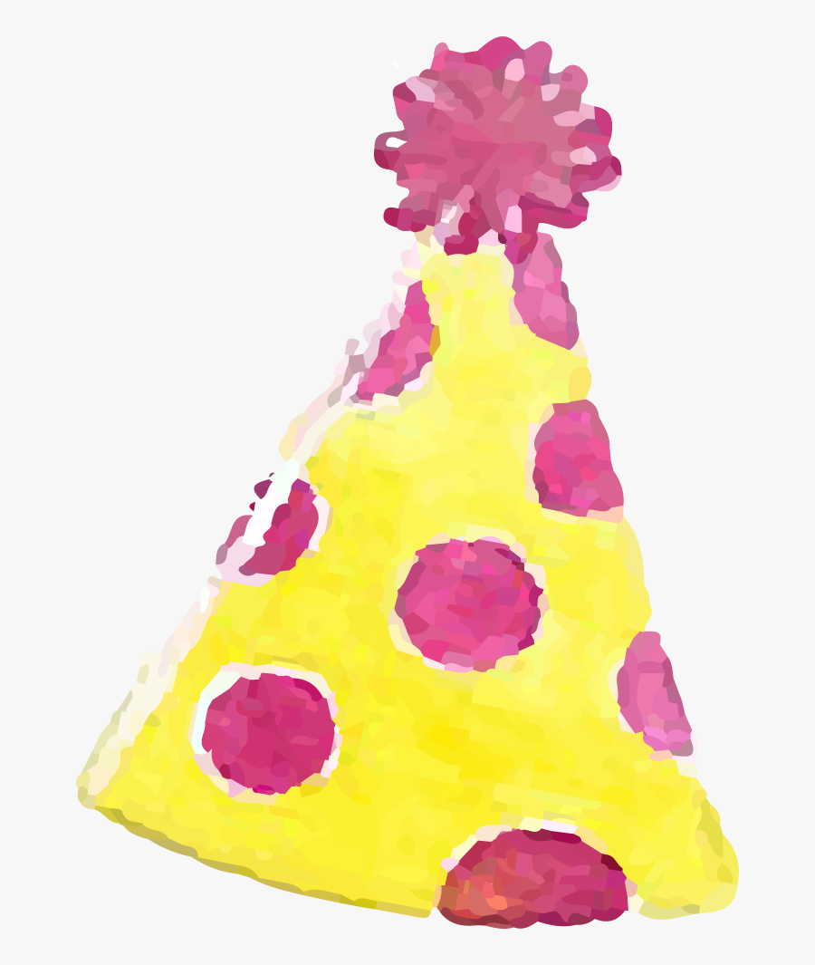 Transparent Yellow Hat Clipart - Watercolor Birthday Cap Png, Transparent Clipart