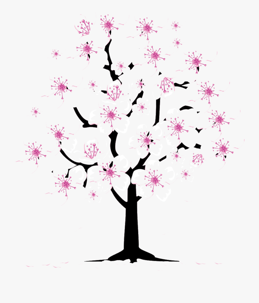 Cherry Tree Branch Clipart - Animated Cherry Blossom Tree, Transparent Clipart