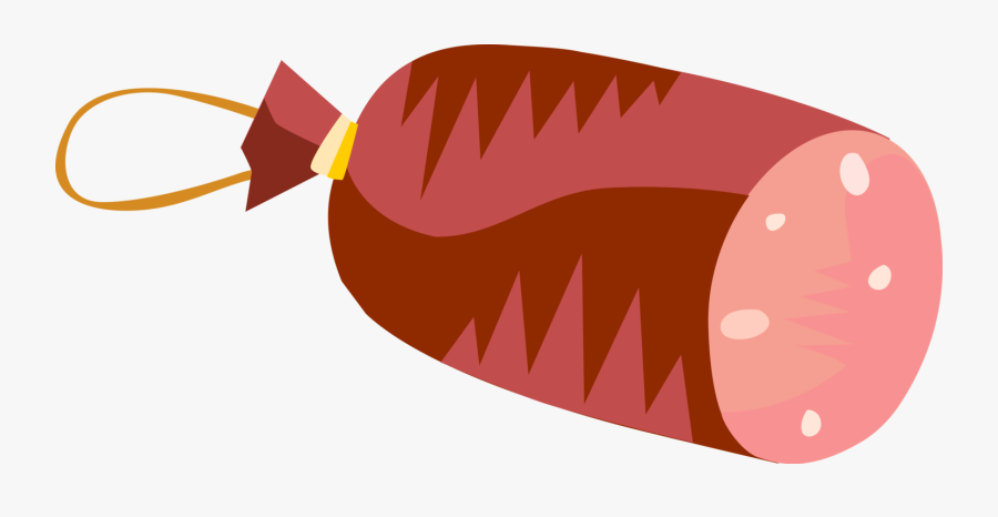 Vector Illustration Of Cold Cuts Salami Cured Sausage - Cold Cuts And Cured Meats Vector, Transparent Clipart
