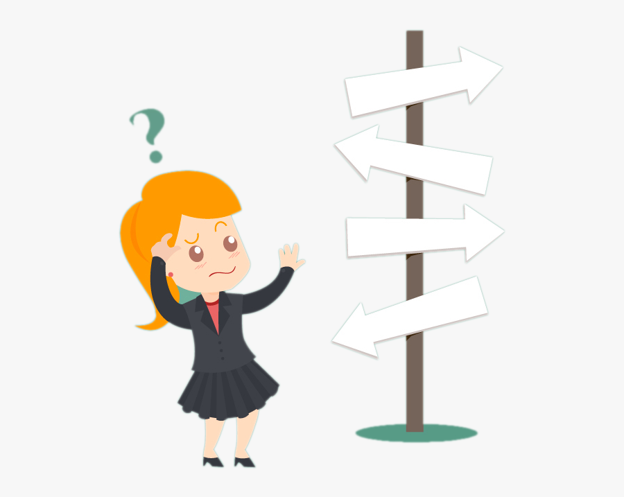 Business Organization Email - Cartoon Confused Woman Transparent, Transparent Clipart