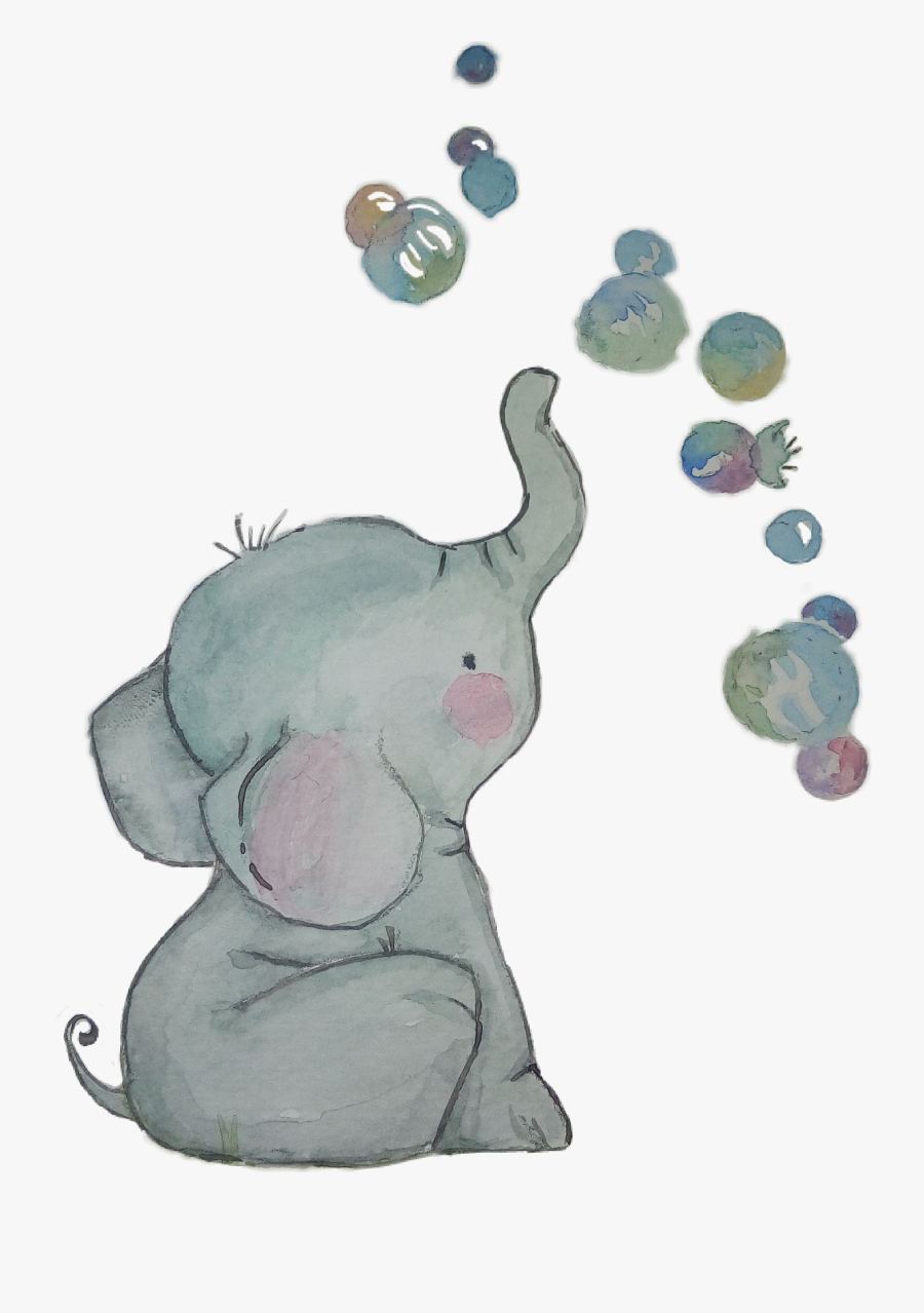 Clip Art Baby Elephant Watercolor - Watercolor Cartoon Baby Elephant, Transparent Clipart