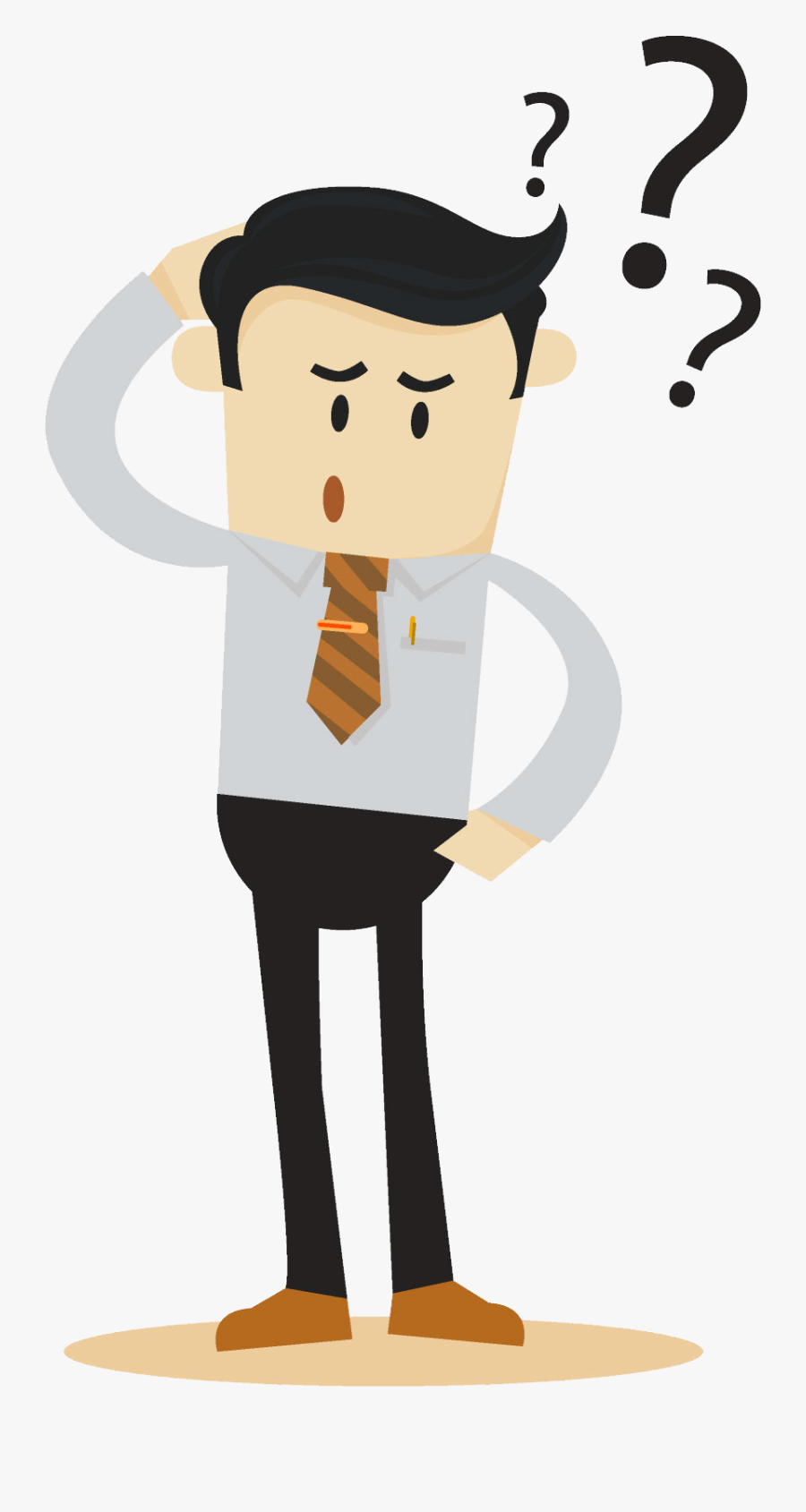 So Where Does An Honest, Ethical Company Get New Business - Cartoon Person Looking Confused, Transparent Clipart