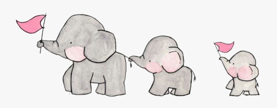 Elephants Cute Love Mom - Cartoon Elephant Family Png, Transparent Clipart