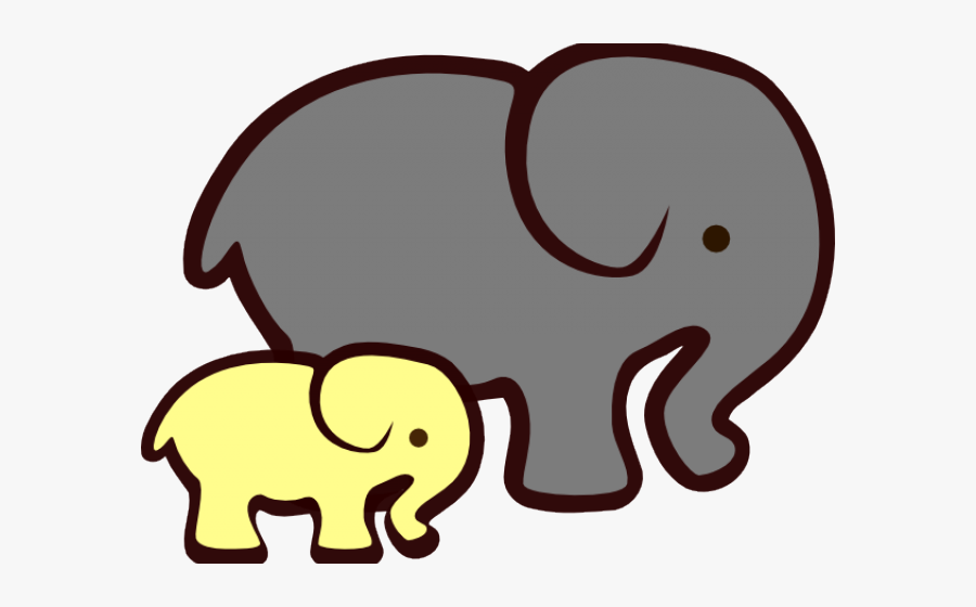 Elephant Clipart Vector - Clipart Mom And Baby Elephant, Transparent Clipart