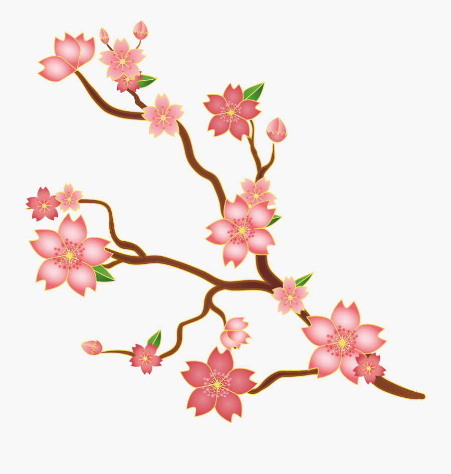 Svg Library Stock Cherry Blossoms Clipart - Cherry Blossom Floral Design Png, Transparent Clipart