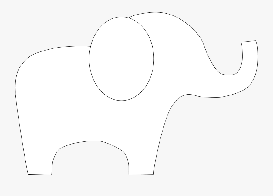 Baby Elephant Outline Clipart - Outline Elephant Template, Transparent Clipart