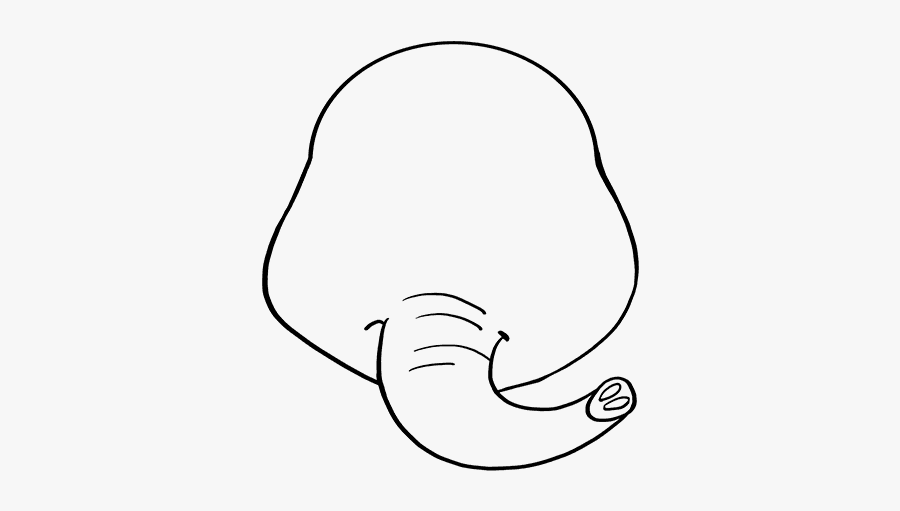 How To Draw Baby Elephant - Line Art, Transparent Clipart