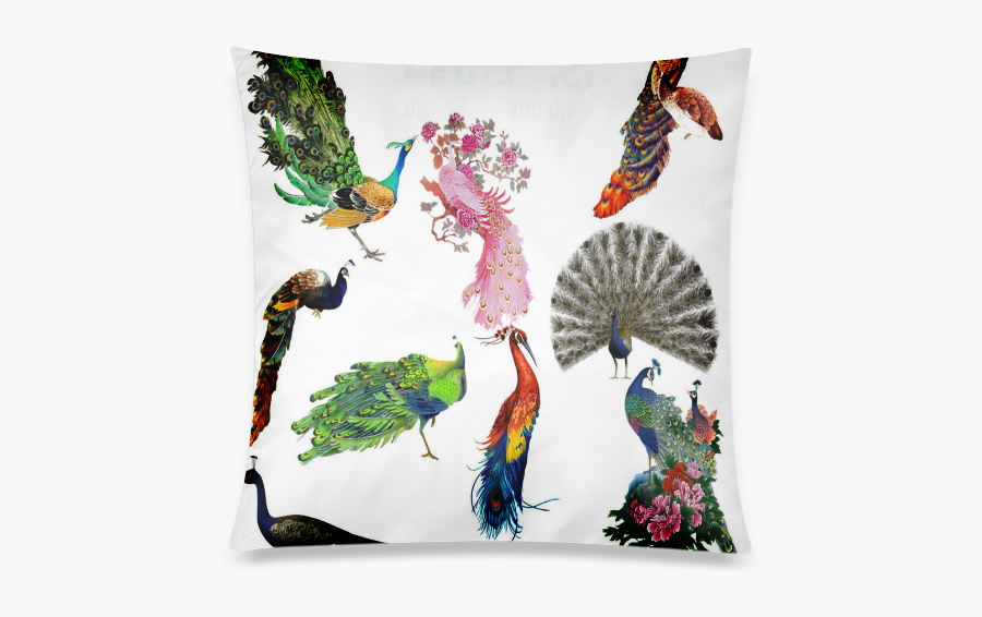 Peacock Clipart Custom Zippered Pillow Case 20"x20" - Peacock Purple Png, Transparent Clipart